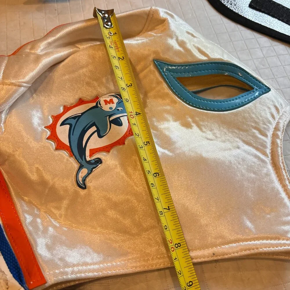 NFL Miami Dolphins Logo Football Team Wrestling Mask with Flaws